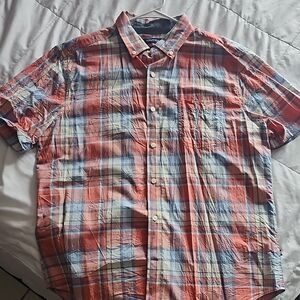 Nautica Red and Blue Casual Button Down Shirt